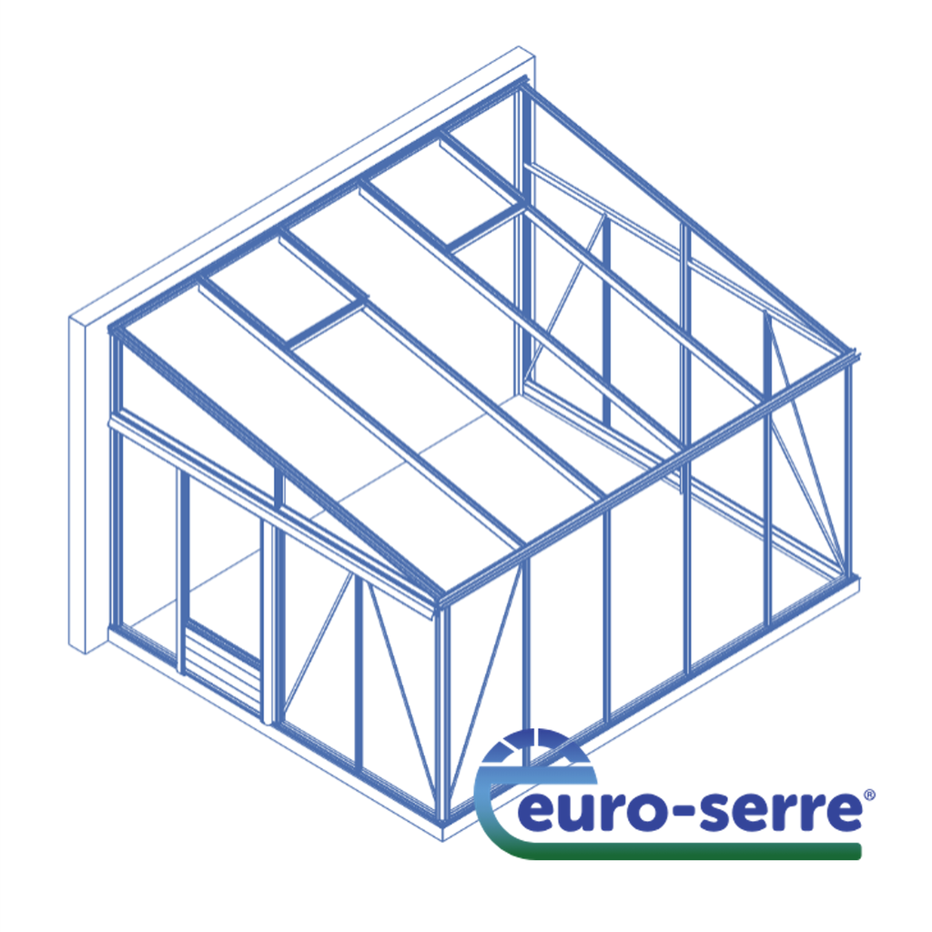 Euro Muurserre (233 cm, 309 cm, 181 cm, Aluminium, Vitrage 72 cm, Sol de terre, Sans montage)