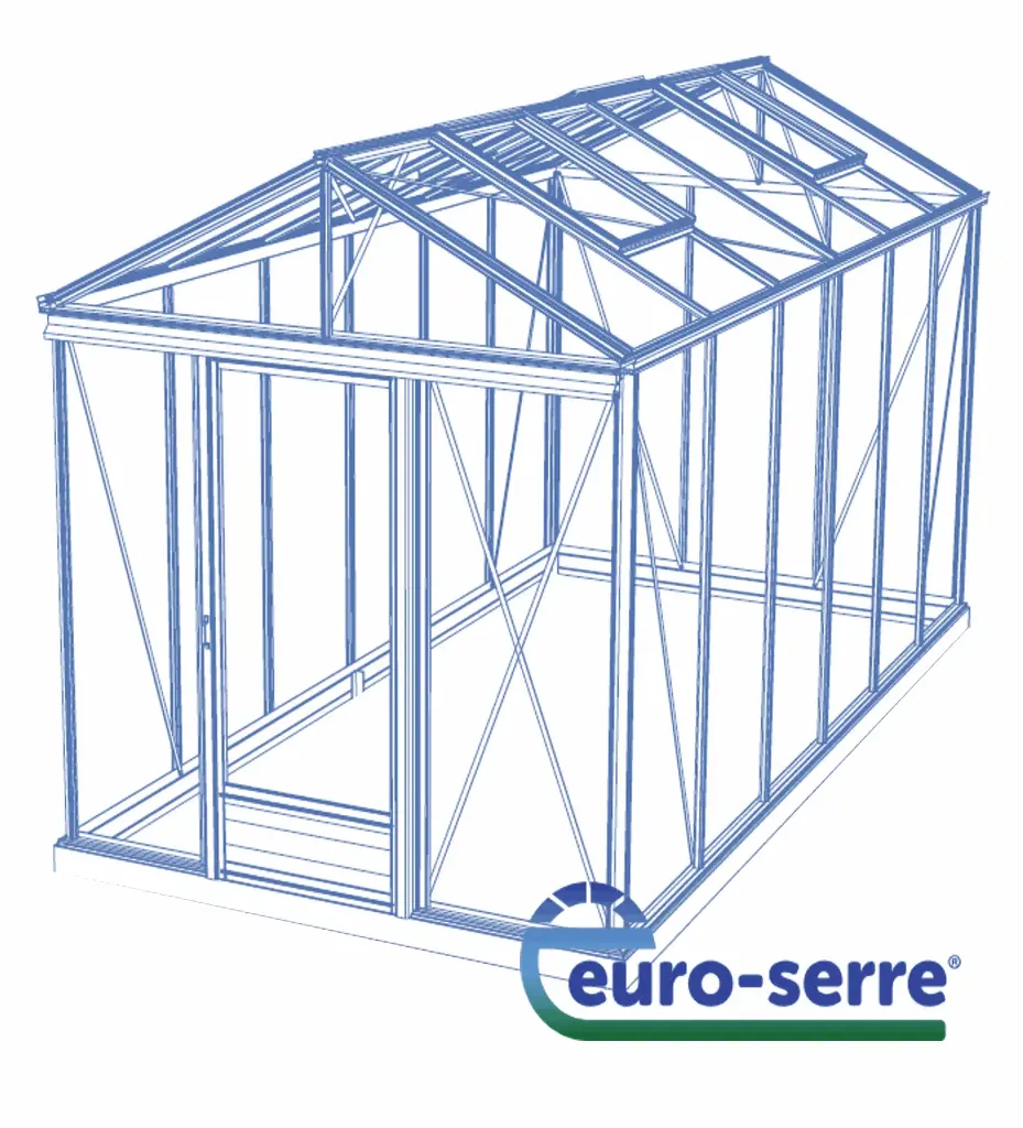 Euro Maxi (236 cm, 309 cm, 181 cm, Aluminium, Vitrage 72 cm, Faîte classique, Sol de terre, Sans montage)